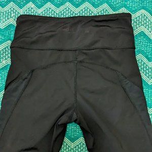 Higheaist compression workout capris with mesh